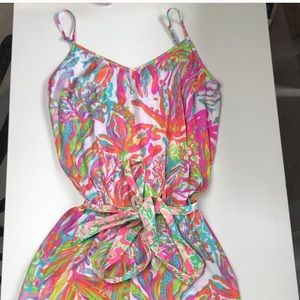 Lilly Pulitzer Tie Waist Printed Romper Size Small